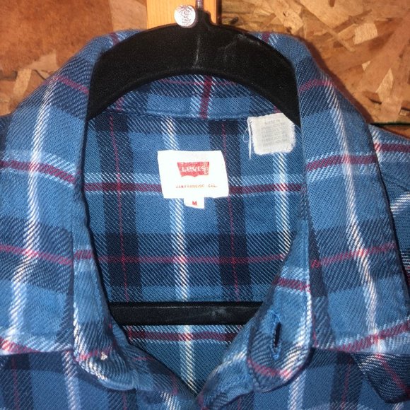 Vintage Levi's San Francisco Pearl Snap Western Flannel Button Up Shirt M - Picture 3 of 11